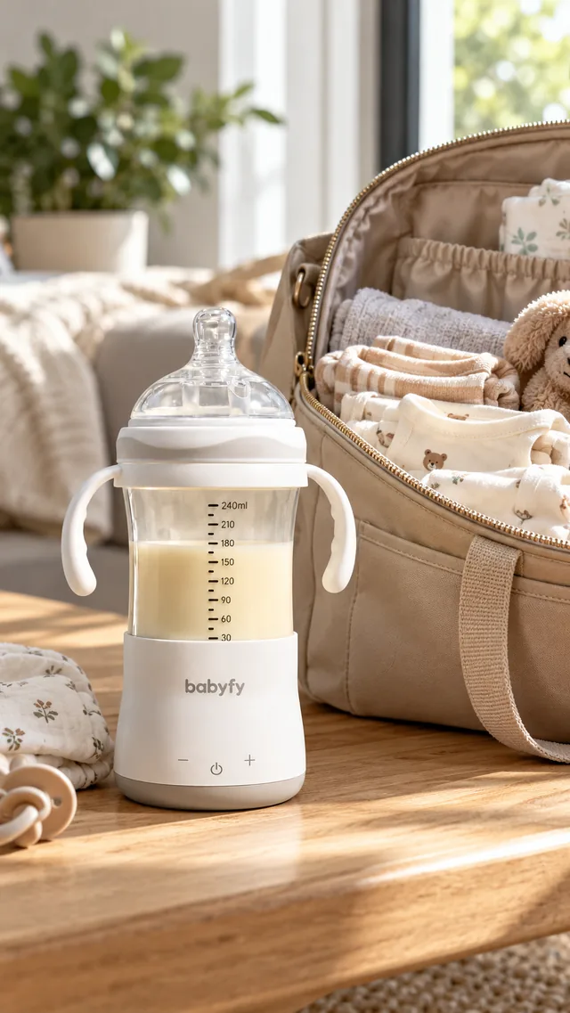 babyfy junto a una bolsa de viaje abierta